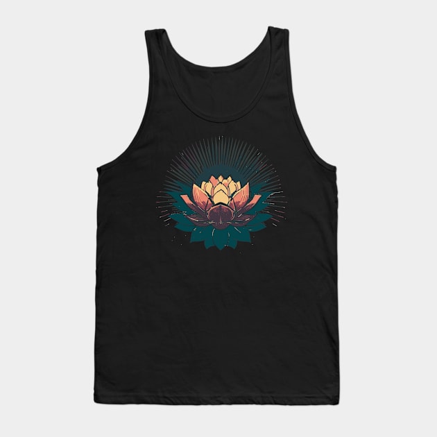 Radiant Lotus: Embrace Optimism and Spread Happiness Tank Top by PositiveMindTee